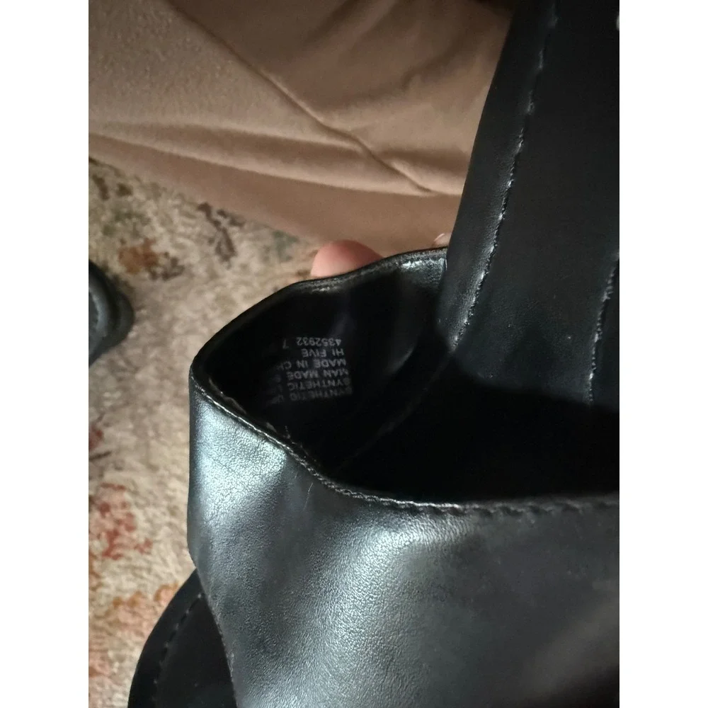 Bongo Y2k Hi Five Black Platform Wedge Sandals Y2K Slide Mules Womens 7.5M